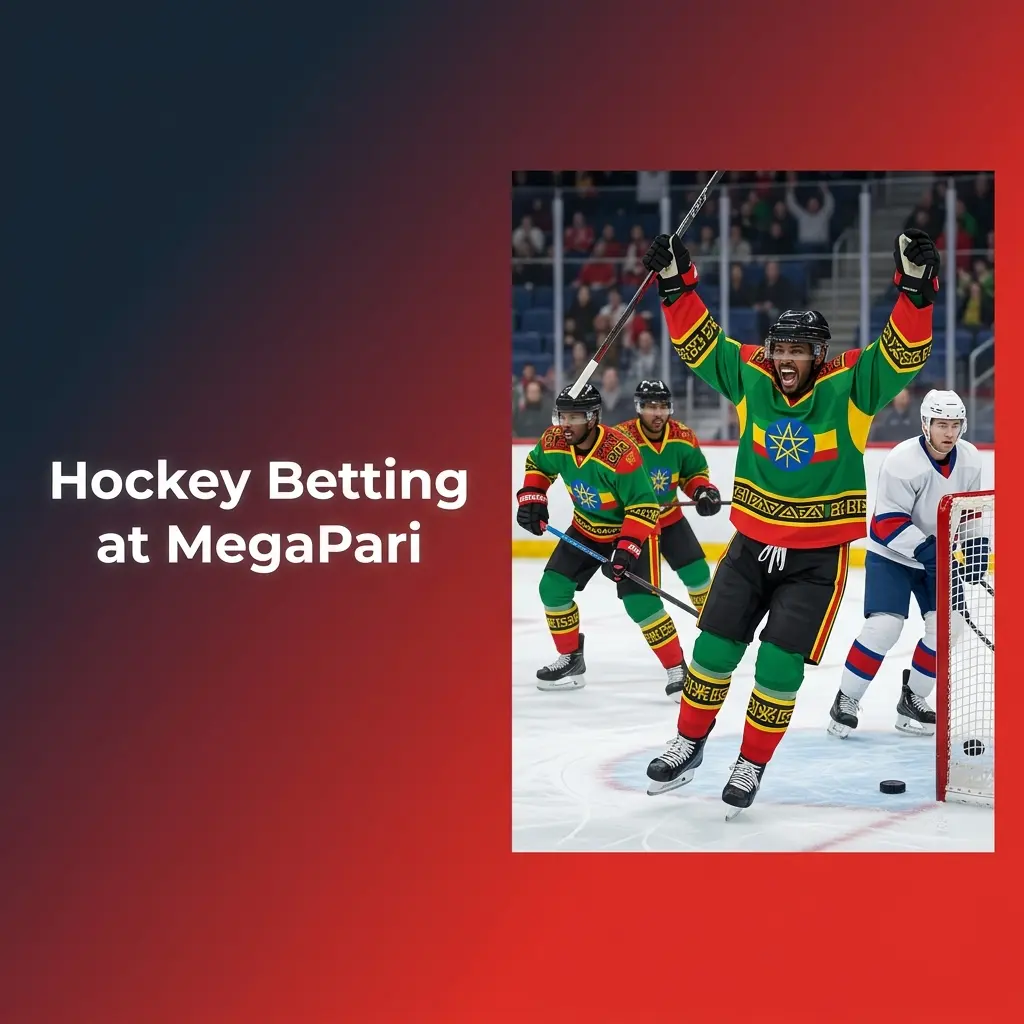 Hockey betting at MegaPari covering NHL, KHL, and IIHF with puck line, total goals, and live odds updated after each faceoff