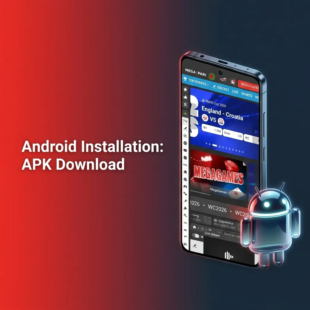 MegaPari Android APK file download installation guide for mobile betting app outside Google Play Store