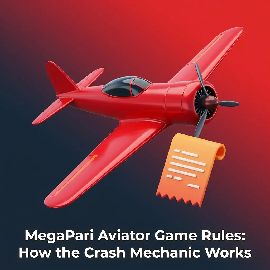 MegaPari Aviator crash game showing rising multiplier plane mechanic with cash out rules and auto cash out feature