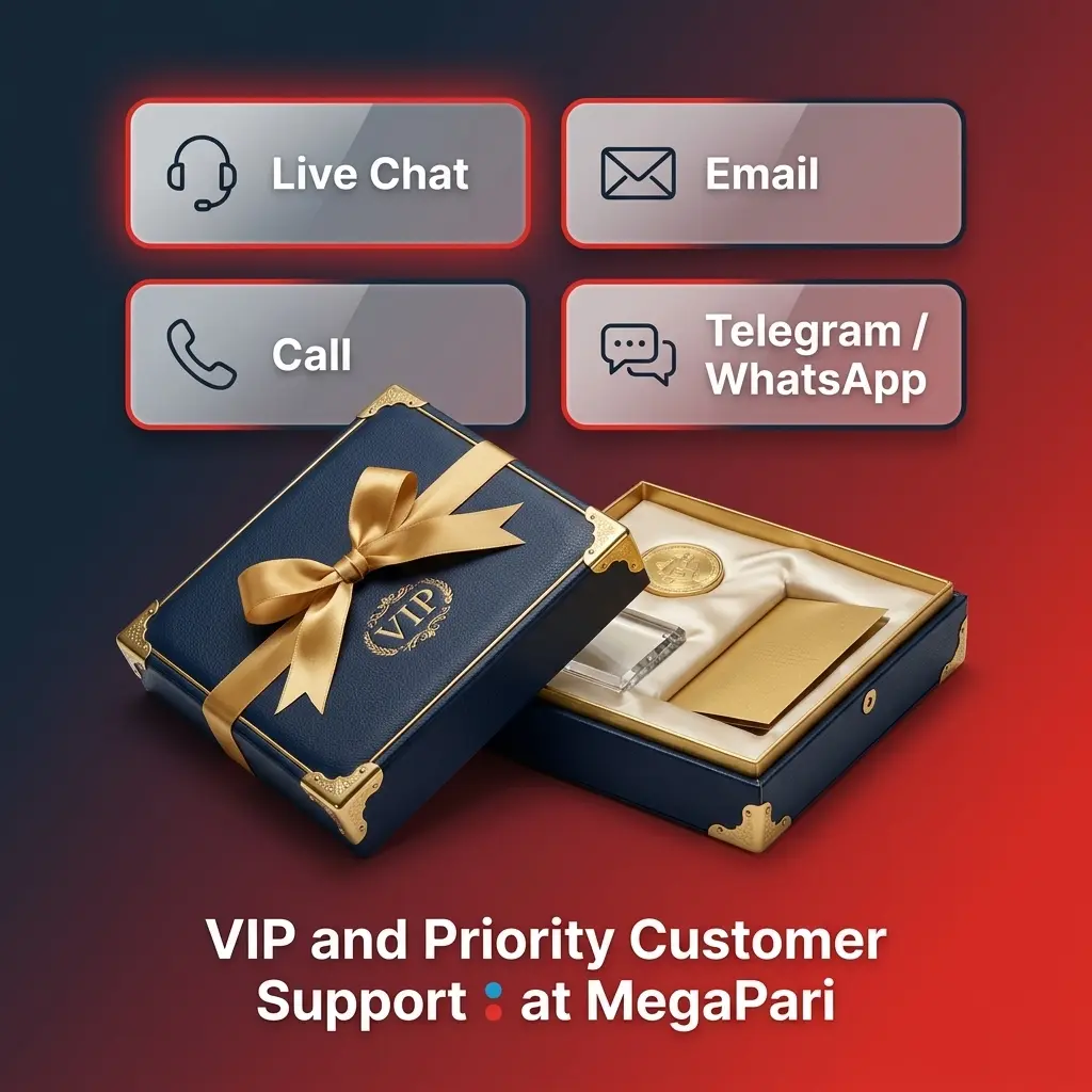 MegaPari VIP and priority customer support services with personal account manager access for high-tier loyalty programme members